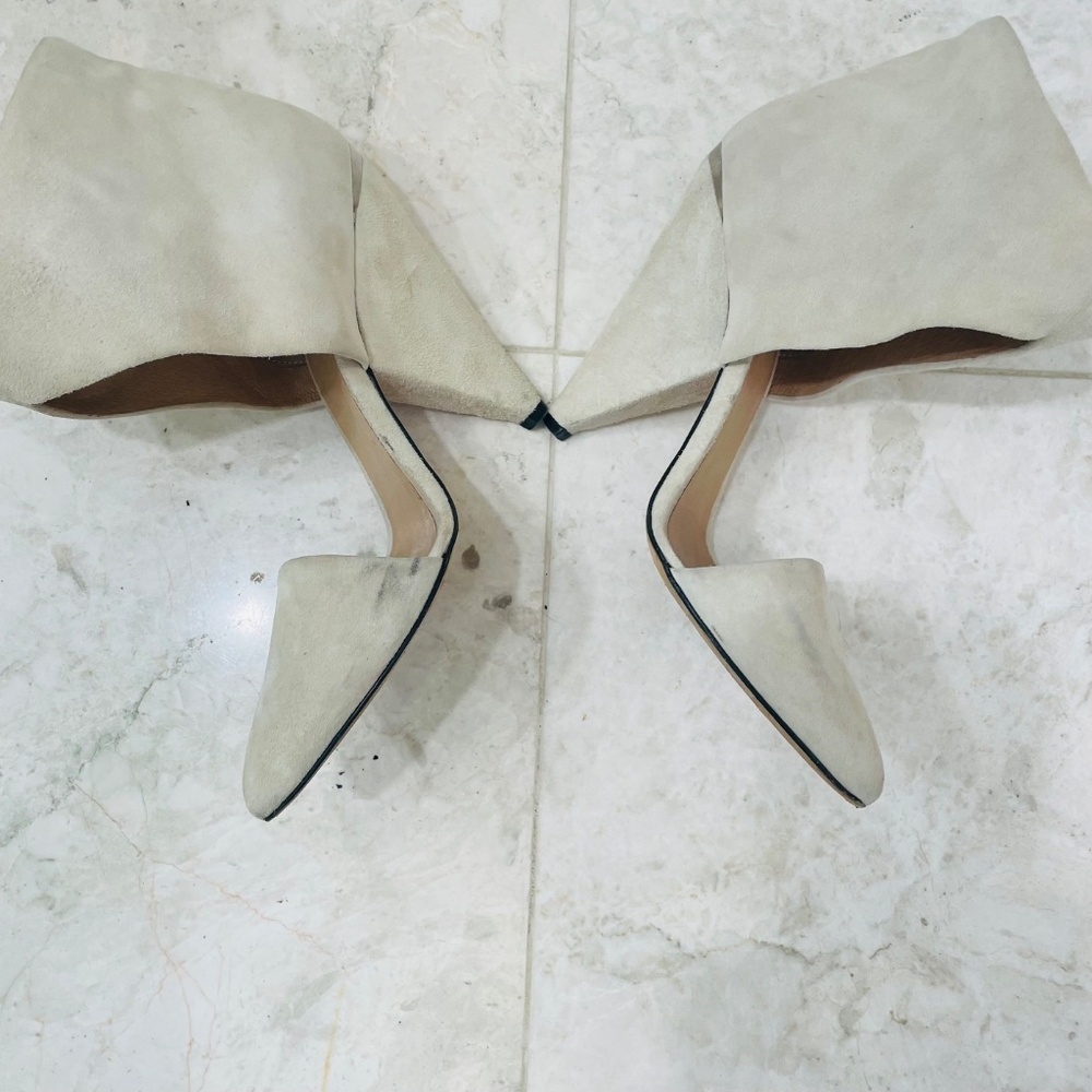 IRO {38} Booties Cream Suede Heel Pointed Toe - Picture 13 of 14
